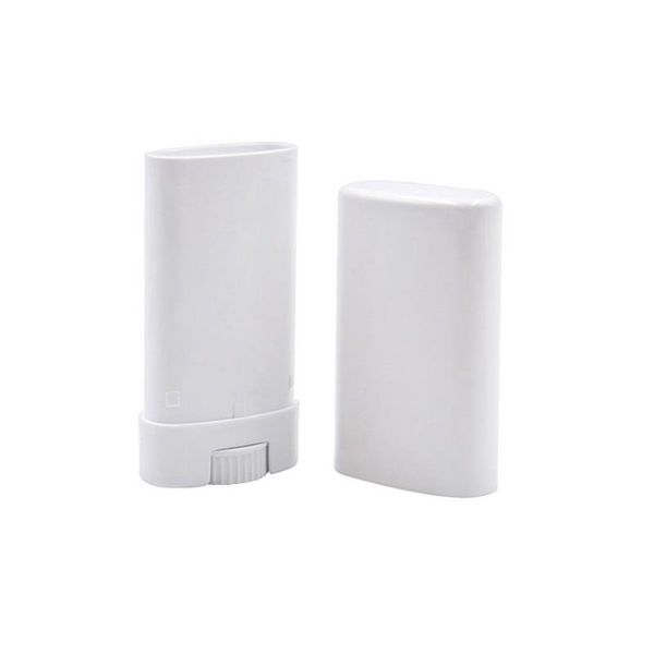 Portable DIY 15ml Botella vacía de plástico Oval Desodorante Stick Contenedores Clear White Fashion Lip Balm Lipstick Tubes Huvdh
