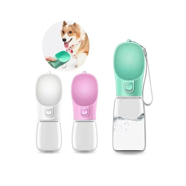 Portable chien bols en plastique bouteille d'eau pour petit grand animal de compagnie en plein air marche chiot chat voyage bol à boire fournitures