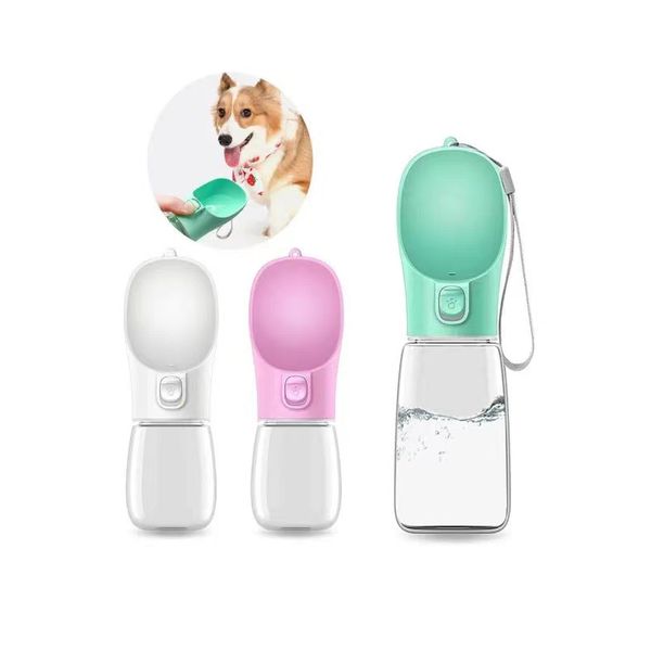 Cuencos portátiles para perros, botella de agua de plástico para mascotas pequeñas y grandes, para caminar al aire libre, para cachorros y gatos, suministros de tazones para beber de viaje