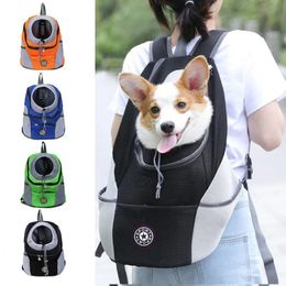 Sac de transport pour chien portable voyage respirant sac pour chien de compagnie effectuant un sac à dos à double épaule pour chien avec chiot Chihuahua 240307