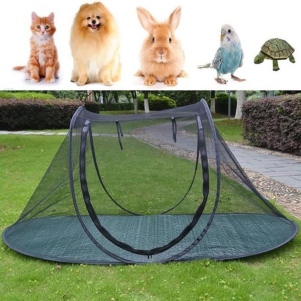 Jaula portátil de casa para perros para gato cajas de gato carpa de red para gatos fuera de la perrera de la perrera plegable las carpas anti-bug net