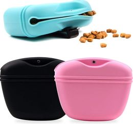 Sac de taille de formation de chien portable Mangeoires en silicone Traiter Snack Bait Chiens Obéissance Agilité Pochette de stockage de nourriture en plein air Sacs de taille de récompense alimentaire SN4523