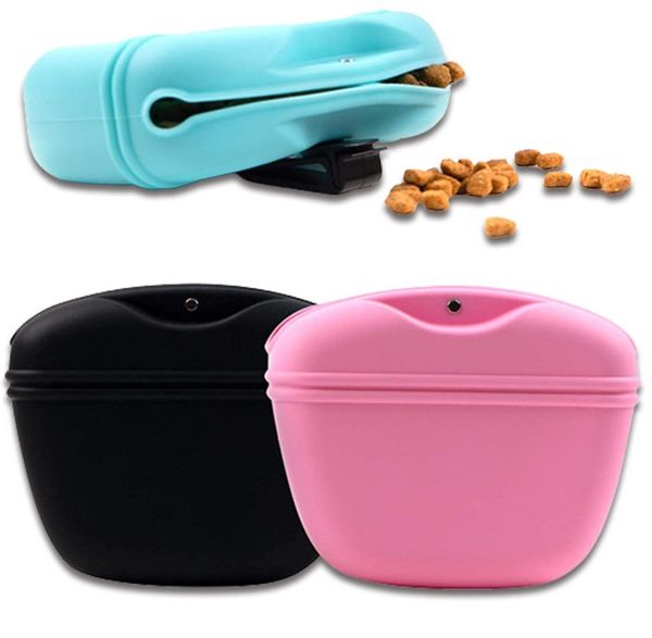 Sac de taille de formation de chien portable mangeoires en silicone traiter Snack appâts chiens obéissance agilité poche de stockage de nourriture en plein air sacs de taille de récompense alimentaire LX030