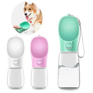 Cuencos portátiles para perros, botella de agua potable para viajes al aire libre, cachorros, mascotas, sxaug22