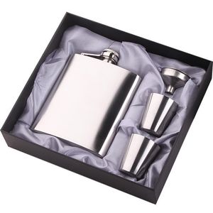 Bouteilles de vin portables pour boissons, ensemble de flacons de hanche en acier inoxydable de 7oz et 200ml, coffret cadeau pour homme, flacons de hanche avec entonnoir, Mini tasse de whisky