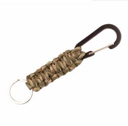 Draagbare EDC Paracord Rope Tool Keychain Outdoor Gadgets Camping Survival Kit Militaire parachute Cord Emergency Knoop Knoopketen Ring Camping Carabiner