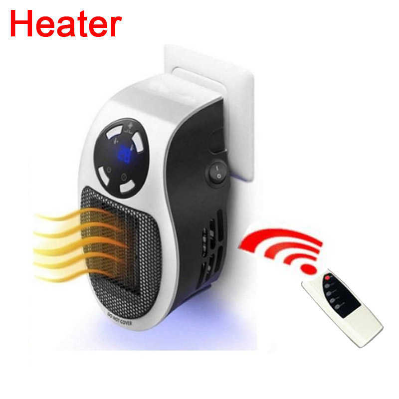 Riscaldatore elettrico portatile Plug-in Riscaldatore a parete Stufa per riscaldamento Radiatore per uso domestico Dispositivo per scaldavivande a distanza Dispositivo da 500W
