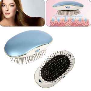 Brosse à cheveux ionique électrique portable à emporter Mini brosse à cheveux peigne masseur brosse à cheveux poils en nylon bouclé démêlant pour outils de coiffure 240301