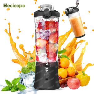 Mélangeurs de fruits électriques électriques portables 600 ml Blender avec 4000mAh USB Smoothie rechargeable Mini Machine multifonction 240415