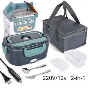 Boîte à lunch électrique portable 220V / 12V 2-en-1 Boîte à lunch Boîte en acier inoxydable Boîte à lunch outils de cuisine 231221