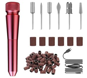 Perceuse à ongles électrique portative USB chargeant la Machine de polissage de pédicure pratique rouge Fuchsia outils de manucure professionnelsSuit7138082