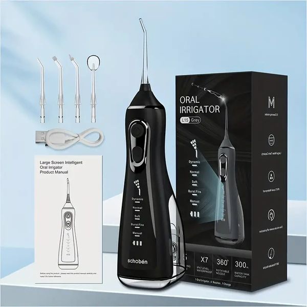 Irrigateur Oral électrique Portable, Jet d'eau dentaire, Rechargeable par USB, réservoir d'eau de 300ML, nettoyeur de dents étanche Dental Oral Irrigator For