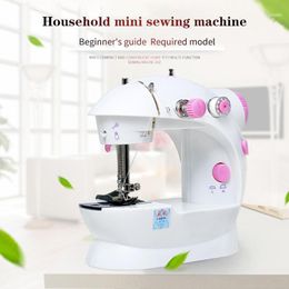 Draagbare Elektrische Naaimachine Roze Mini Handheld Handige ABS Kleine Single Needle Home Desktop Automatic1