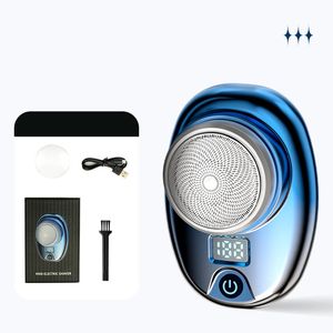Rasoir électrique portable pour hommes Mini rasoirs Rasoir à barbe Type-C Chargement USB Bleu Noir Argent ... 5 couleurs voyage Soins personnels Cadeau de Noël pour votre petit ami