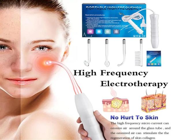 Masador de cuidado de la piel de acné de alta frecuencia de electrodo portátiles para el cuidado de la piel facial para el dispositivo de belleza facial