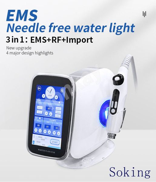 Portable Ems Micro Rf Meso Gun Facial No-Needle Free Injector Mésothérapie Mezoterapia Machine pour le rajeunissement de la peau Microneedle Gun