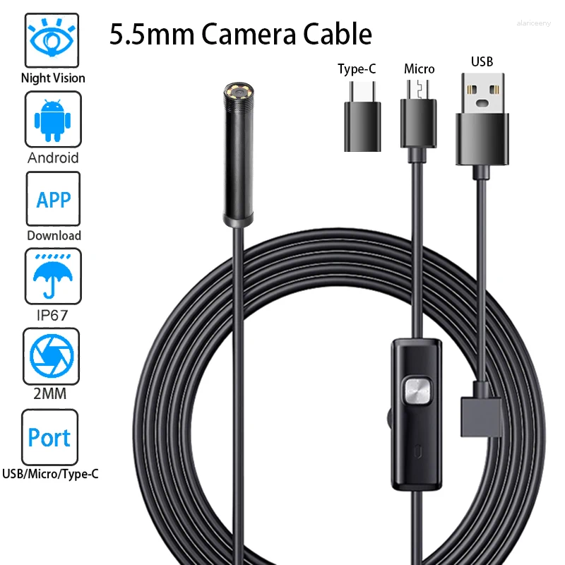 Bärbart endoskop 1080p HD WiFi Borescope IP67 Vattentät kamera med lätt inspektion för Android -telefon