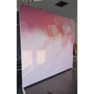 Stand d'exposition portable mur bannière stand toile de fond droite tissu tension pop-up affichage pour salon commercial