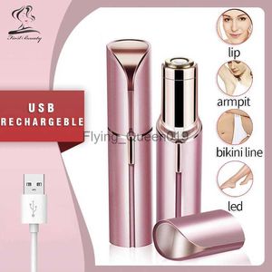 Draagbare Wenkbrauw Epilator Elektrische Mini Wenkbrauw Trimmer Vrouwen Lipstick Vorm Scheerapparaat Body Facial Lipstick Pijnloos Haar Remover HKD230825