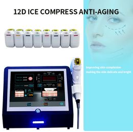 Máquina antienvejecimiento de Hifu, ultrasonido enfocado, compresa de hielo 12D, estiramiento de la piel, Fac portátil