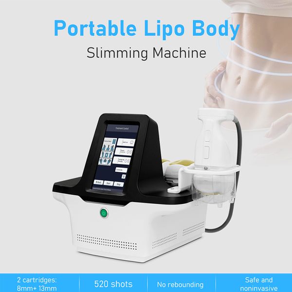 Lifting du visage portable Liposonic mini hifu 8mm 13mm 2 cartouches corps minceur machine lipo 7D hifu dissolvant de rides dispositifs de rajeunissement de la peau machine de sculpture