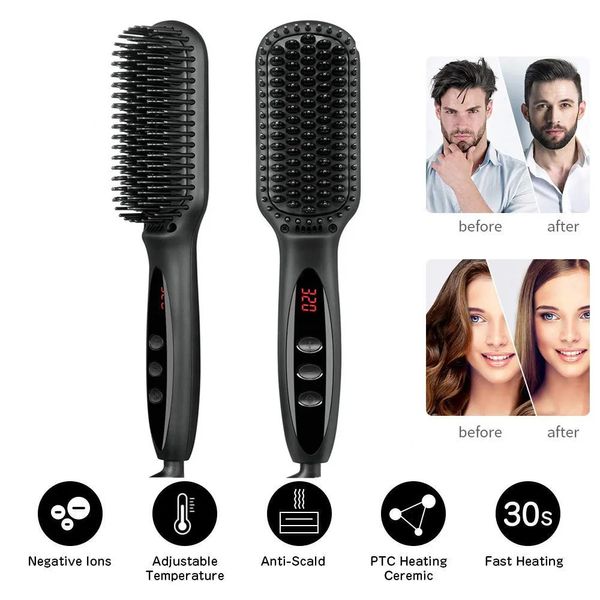 Peigne à lisser les cheveux à chauffage rapide Portable pour perruque appareils de coiffure ionique originaux professionnels fer pour les femmes 240117