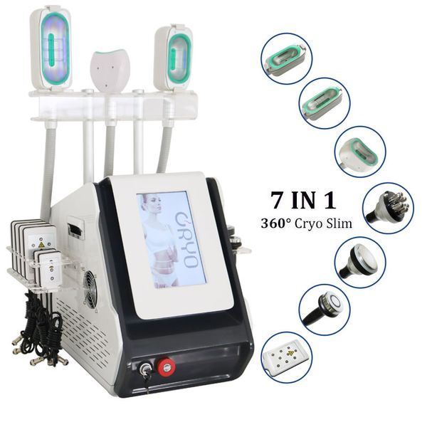 Máquina portátil de adelgazamiento corporal por cavitación por congelación de grasa rf 360 criolipólisis pérdida de peso lipo láser dispositivo anticelulítico 7 en 1