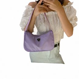Portable Fi Nyl Oxford Color sólido Femenino Muy peri Bolso de hombro Un solo hombro Bag Menger Handbag de estilo coreano R92H#