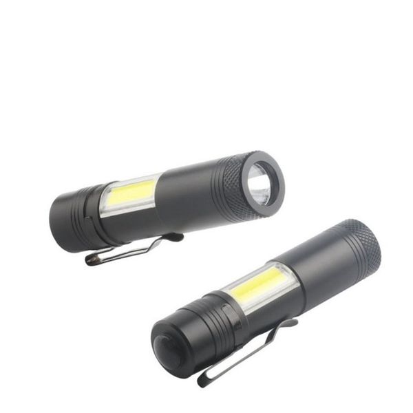 Portable lampe de poche Noir Mini Mini Light Bright Focus Mise en focalisation Pilier Free Free Femme Homme Électrique Hand Randonnée en plein air 8 5hl K2