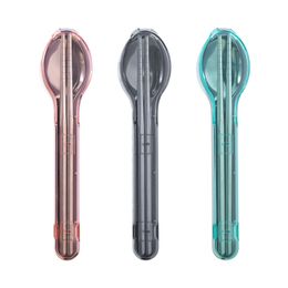 Portable flatware met opbergdoos lepel eetstokjes stokjes zilverwareset met case voor reizen