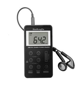 Portable FM AM digitale radio met oplaadbare batterij oortelefoon radiorecorderlanyard afstemming AMFM stereo radio voor walkjoggin2632200