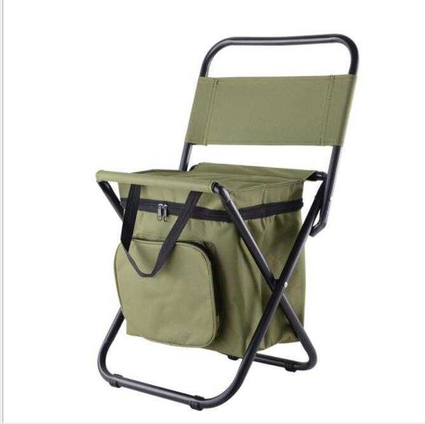 Silla de playa plegable portátil con bolsa aislada más fría para exteriores, senderismo, camping, muebles, sillas, cómoda silla de pesca de tela oxford