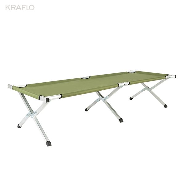 Cama de campamento plegable portátil con bolsa de transporte ultra light ejército verde campamento cot cameta kraflo muebles de exterior