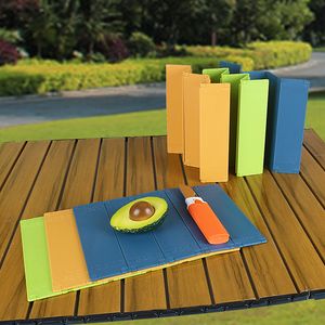 Portable Pliant Planche À Découper Paille De Blé Bloc À Découper Fruits Légumes Pliable Camping Voyage Pique-Nique Maison Cuisine Outils W0033