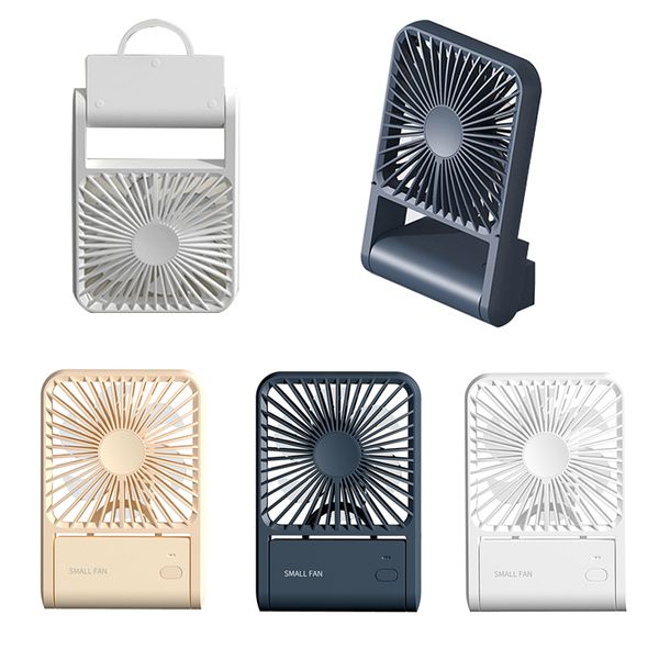 Ventilador de escritorio plegable portátil, miniventilador de mano silencioso de 3 velocidades, ventiladores de mesa colgantes recargables por USB para oficina, hogar, dormitorio, verano