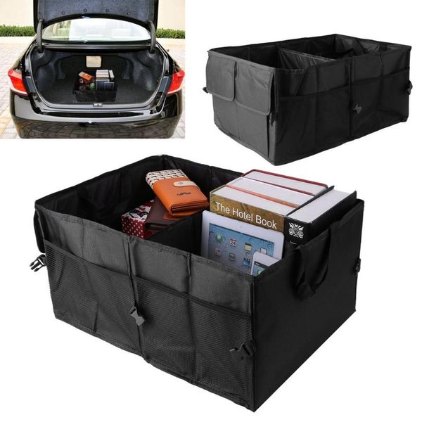 Sac d'épicerie pliable Portable, organisateur de jouets, boîte de rangement de secours de voiture, sac de coffre, conteneur de véhicules, outil, maison, bureau, tissu Oxford