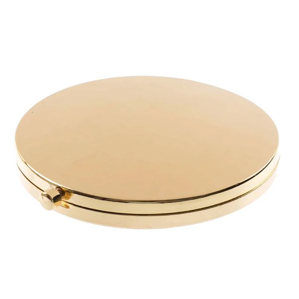 Espejo plegable portátil Mini compacto de acero inoxidable Metal maquillaje cosmético espejo de bolsillo para espejos de maquillaje Accesorios de belleza 240228