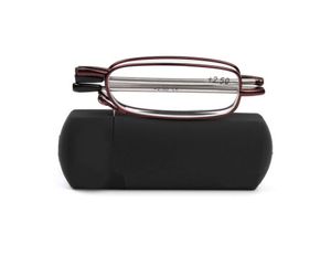 Lunettes de lecture pliantes portables poche Eyeglasse pliable Femmes hommes Eyewear Red Full Metal Frame Eye Reader Mini Case 10401668672