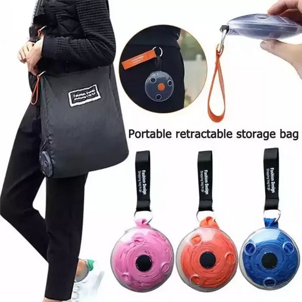 Portable Pliant Télescopique Petit Disque Shopping Sacs De Stockage Multifonctionnel Réutilisable Shopper Sac À Main Organisateur Voyage Sac 905