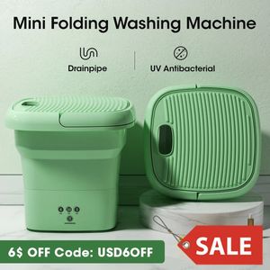 Machine à laver pliante portative avec sèche-linge pour vêtements chaussettes sous-vêtements laveuse de nettoyage UV Mini voyage à domicile 240131