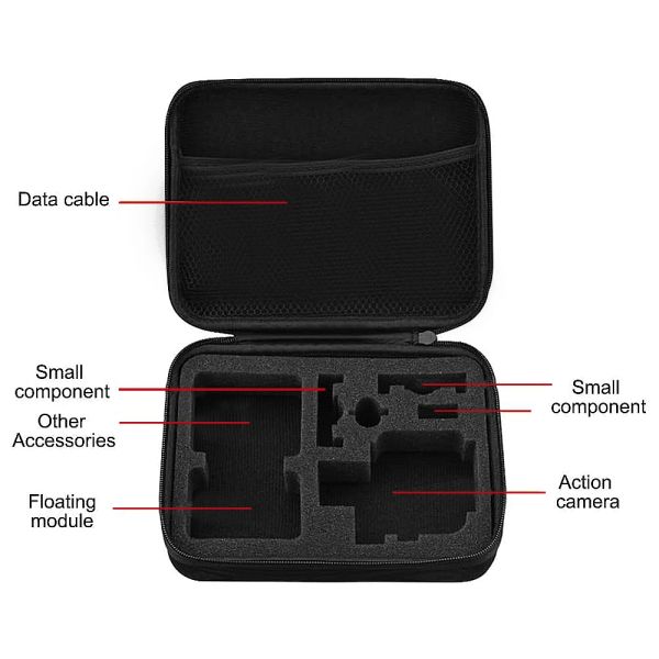 Portable pour GoPro Hero 9 7 8 5 Xiaomi Yi 4k Sjcam SJ4000 Sac de rangement accessoire Petit et grand sac de caméra de sport moyen