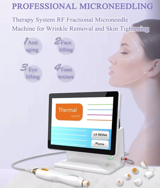 Dispositivo de reafirmación de microagujas RF de oro fraccional portátil Eliminación de cicatrices de acné Microagujas secretas Microagujas Cicatrices Eliminador de arrugas Máquina de estiramiento de la piel