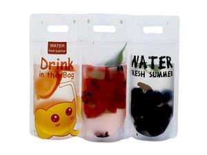 Draagbaar Frosted Vloeistof Doypack Creatieve Fruit Sap Melk Soda Verpakking Zakken Witte Plastic Stand-up Tas Drinken Wijnzakje