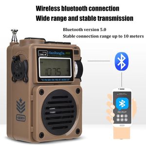 Draagbare luidspreker Volledige band Radio MW/FM/SW/WB Receiver Bluetooth Speaker Music Player Ondersteuning TF Card Timer Afscheidingszoekopslag Station