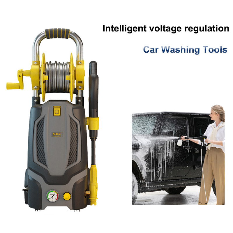 Intellitool Portable Car Cleaning Machine: Voltage Regulated, High-Pressure Water Gun, Automatic, 220V, Home Use.