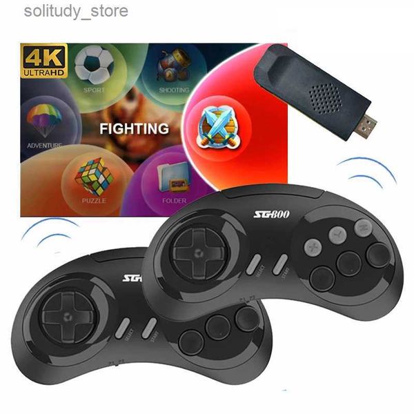 Reproductores de juegos portátiles Consola de videojuegos MD de 16 bits para Sega Genesis FC con 4600+ juegos incorporados Compatible con HDMI 4K TV Game Stick Controlador inalámbrico Q240326