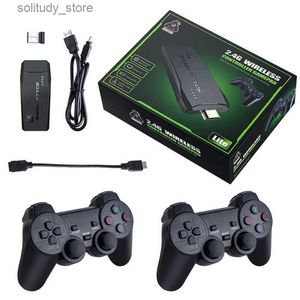 Draagbare gamespelers 2.4G videogameconsole Dual Wireless Controller Game Stick 4K 10000 Game 64 32GB Vintage Game 1/GBA Jongens kerstcadeau Q240326