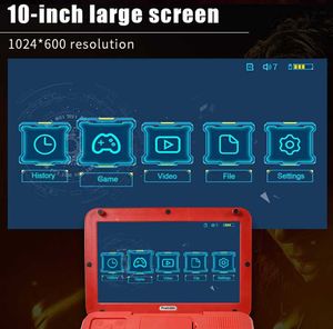 Joueurs de jeux portables 2023 Powkiddy A13 10 pouces grand écran manette détachable sortie HD Mini Arcade rétro