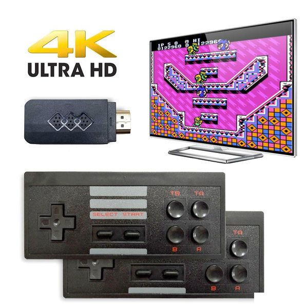 Reproductores de juegos portátiles 4K TV-Out Video Inalámbrico HDTV 818 Retro Juegos clásicos Consolas Regalo para niños Accesorios de entrega DHK32