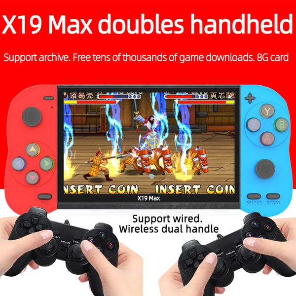 Joueurs de jeux portables Console de jeu portable X19MAX de 5,1 pouces Double levier à distance PSP Ordinateur de poche GBA Arcade FC Boxing Hega Game 230715